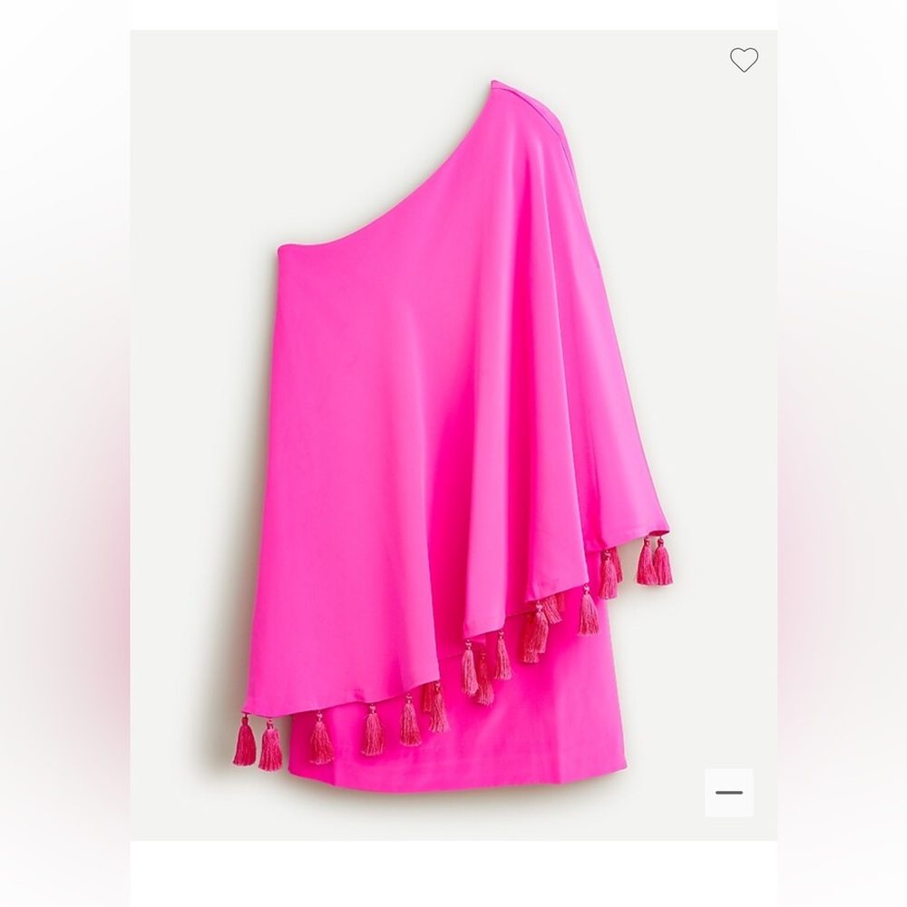 J .Crew One-Shoulder SILK Neon Flamingo Dress 4